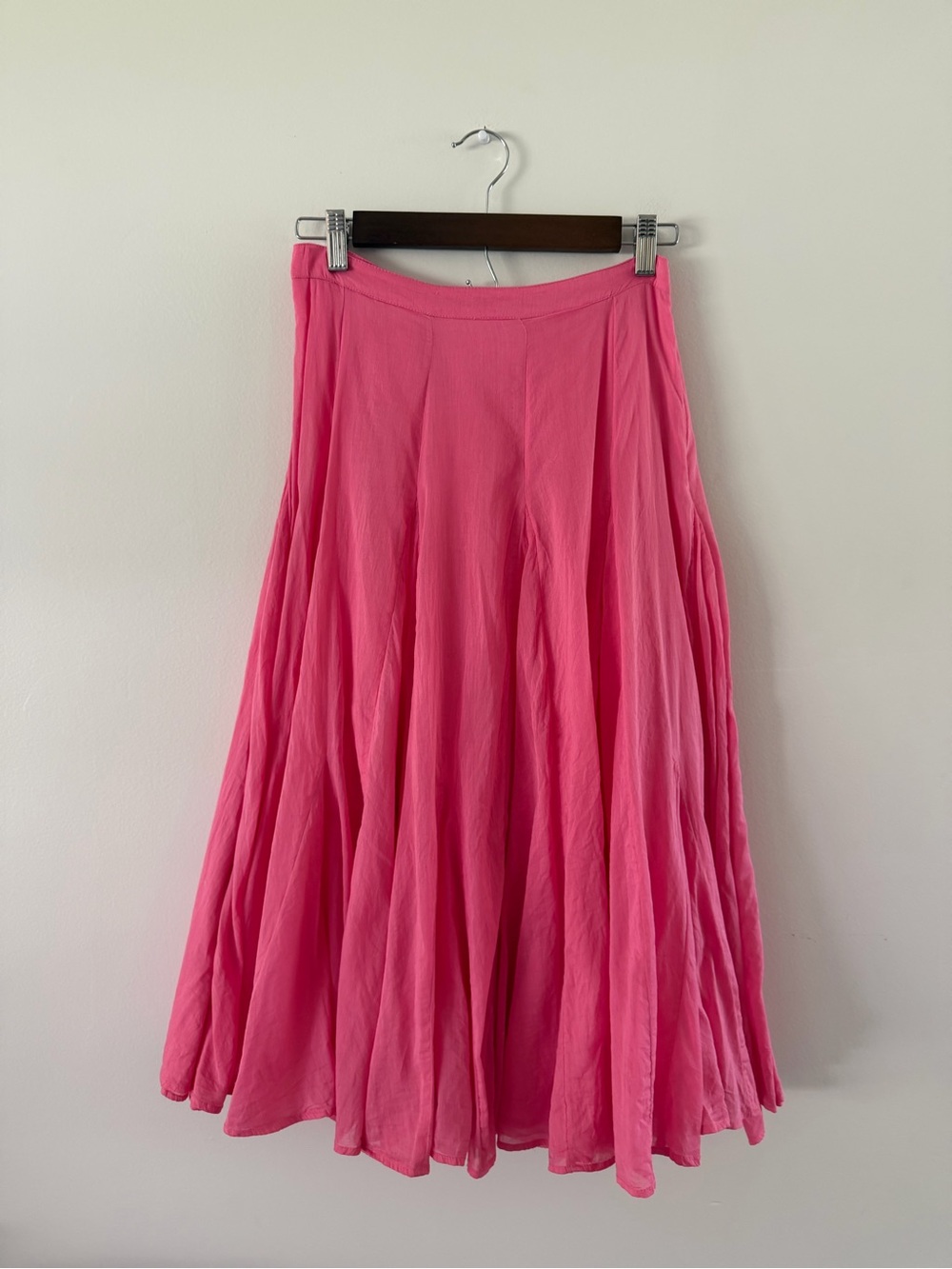 Anthropologie Pink Flounced Flowy Summer Boho Cottage Chic Fairy Midi Skirt 2 XS